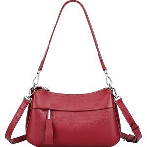 Genuine Leather Crossbody Bag for Women Small Hobo Shoulder Purse with Straps